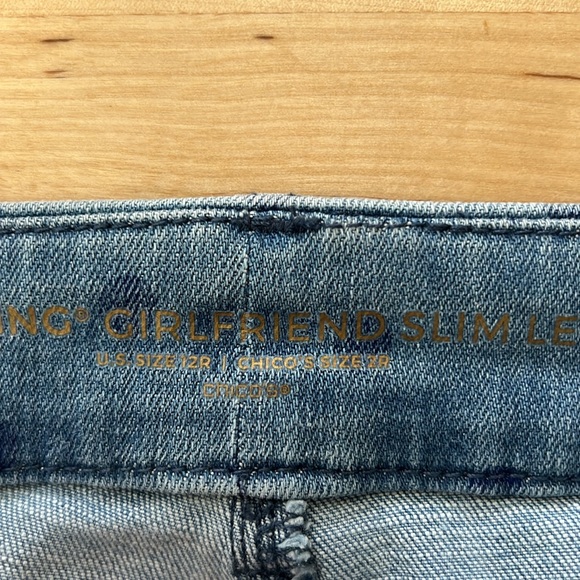 Chico's High-Rise The So Slimming Girlfriend Slim Leg Crop Polka Dot Jean, 12 - Picture 8 of 10